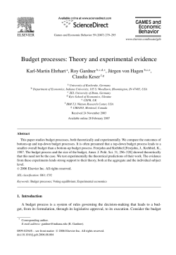 Budget processes: Theory and experimental evidence