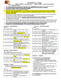DEPARTMENT 10 &ndash; FOODS ANITA THOMAS