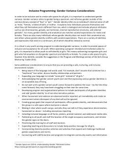 Inclusive Programming - Gender Variance Considrations