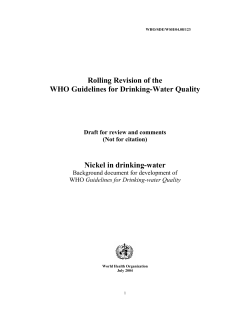 Nickel in drinking-water - World Health Organization