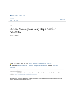 Miranda Warnings and Terry Stops