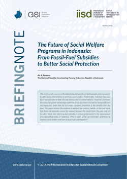 The Future of Social Welfare Programs in Indonesia