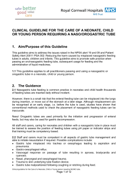 Naso/orogastric Tube - Royal Cornwall Hospitals NHS Trust