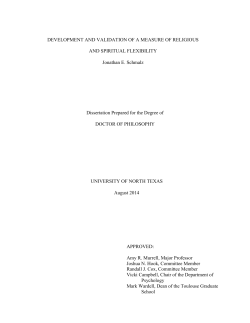Development and Validation of a Measure of Religious and Spiritual