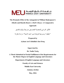 The Dramatic Effect of the Antagonist in William Shakespeare`s