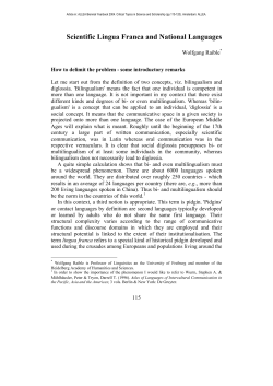 Scientific Lingua Franca and National Languages