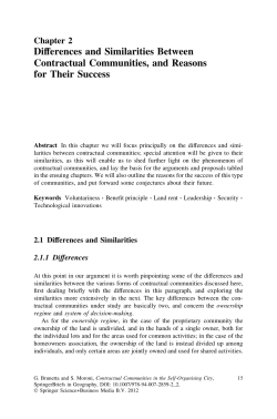 Differences and Similarities Between Contractual Communities, and