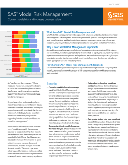 SAS Model Risk Management helps you control model risk.