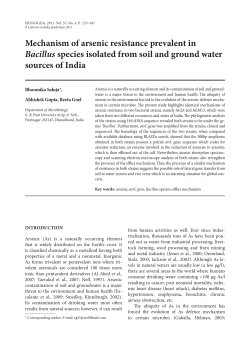 Mechanism of arsenic resistance prevalent in Bacillus species