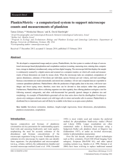 PlanktoMetrix &ndash; a computerized system to support microscope