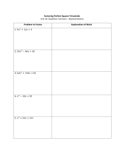 Factoring Perfect Square Trinomials