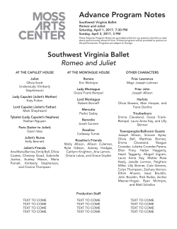 Advance Program Notes - Moss Arts Center