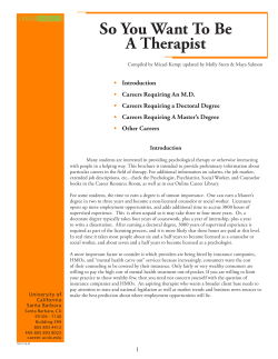 So You Want To Be A Therapist - UCSB Career Services