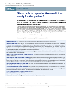 Stem cells in reproductive medicine: ready for the