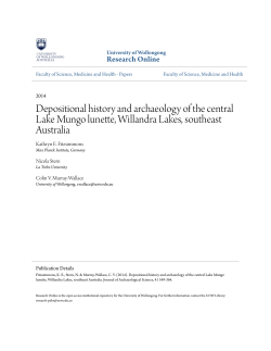 Depositional history and archaeology of the central Lake Mungo