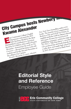 Editorial Style and Reference