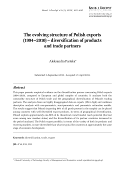 The evolving structure of Polish exports - Bank i Kredyt