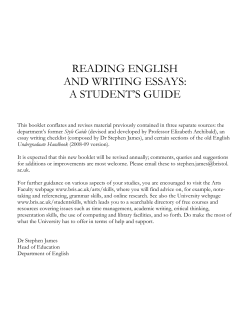 reading english and writing essays: a student`s