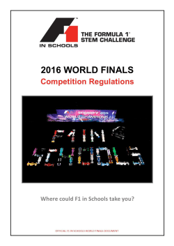 F1 in Schools 2016 World Finals Competition Regulations