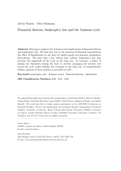 Financial distress, bankruptcy law and the business cycle