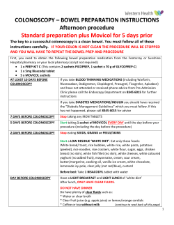 STANDARD Bowel Prep AFTERNOON including