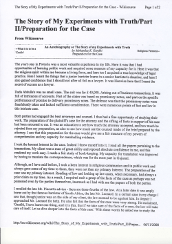 The Story of My Experiments with TruthlPart IllPreparation for the Case