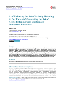 Are We Losing the Art of Actively Listening to Our Patients