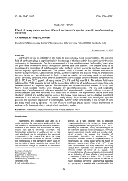 Effect of heavy metals on four different earthworm`s species specific