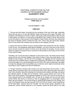 Gaudium et Spes - SCBorromeo.org