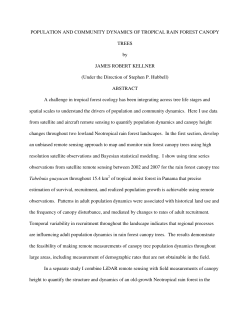 POPULATION AND COMMUNITY DYNAMICS OF TROPICAL RAIN
