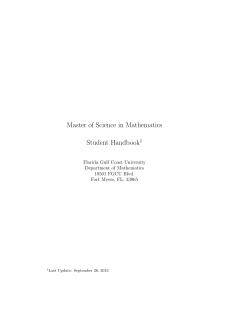 Master of Science in Mathematics