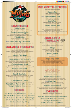 a Printable Dinner Menu - MoJo`s Rock `n` Bowl Grill