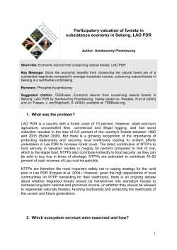 Participatory valuation of forests in subsistence economy in