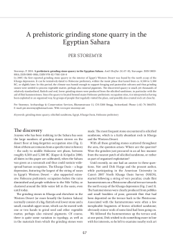 A prehistoric grinding stone quarry in the Egyptian Sahara