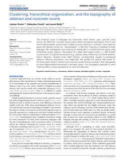Clustering, hierarchical organization, and the topography of abstract