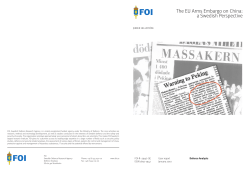 The EU Arms Embargo on China: a Swedish Perspective.
