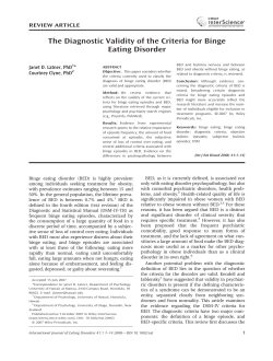 The diagnostic validity of the criteria for binge eating disorder
