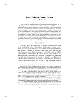 Direct Voting by Property Owners - The University of Chicago Law