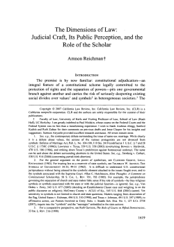 Dimensions of Law: Judicial Craft, Its Public Perception, and the