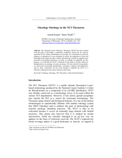Oncology Ontology in the NCI Thesaurus