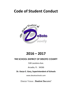 Student Code of Conduct Eng. - School District of DeSoto County