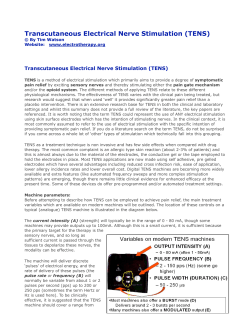 Transcutaneous Electrical Nerve Stimulation by tim watson