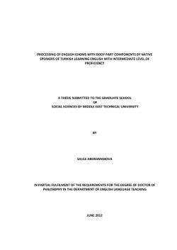 PROCESSING OF ENGLISH IDIOMS WITH BODY PART