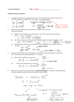 Exponents and Logarithms Key