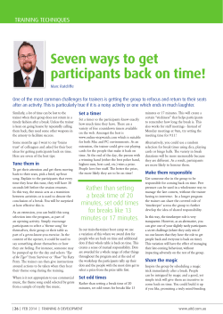 Seven ways to get participants back on time!