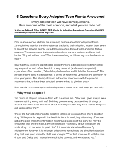 6 Questions Every Adopted Teen Wants Answered
