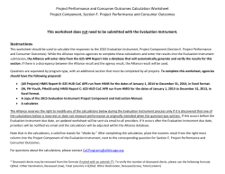 Calculation Worksheet