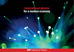 Inspirational physics for a modern economy