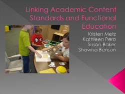 Linking Academic content standards and functional education