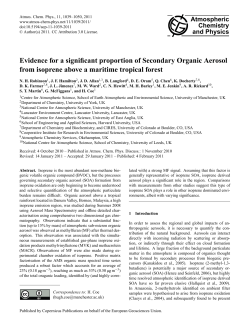 Evidence for a significant proportion of Secondary Organic Aerosol